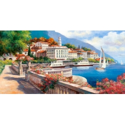 Sielankowy krajobraz z jeziorem Como